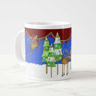Leaping Rentier Weihnachtsbaum Pennant Tasse