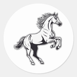 Leaping White Stallion Aufkleber - Entlüften Sie d