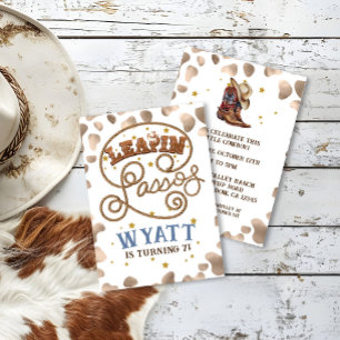 Leapin's Lassos Cowboy Rodeo Western Birthday Part Einladung