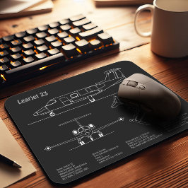 Learjet 23 - Flugzeugkonzept Zeichnend Pläne PD Mousepad