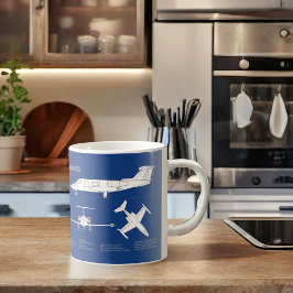 Learjet 23 - Pläne zum Zeichn von Flugzeugkonzepte Kaffeetasse