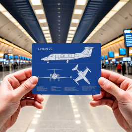 Learjet 23 - Pläne zum Zeichn von Flugzeugkonzepte Postkarte