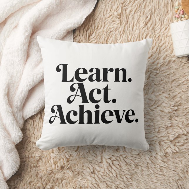 "Learn. Act. Achieve." Kissen (Decke)