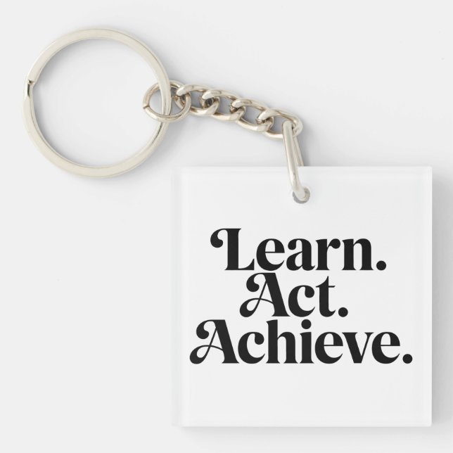 "Learn. Act. Achieve." Schlüsselanhänger (Vorderseite)