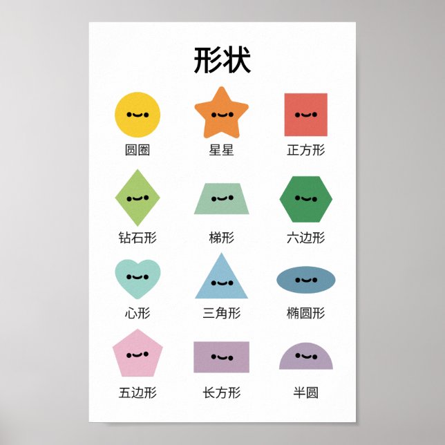 Learn Shapes (in Mandarin) Poster (Vorne)