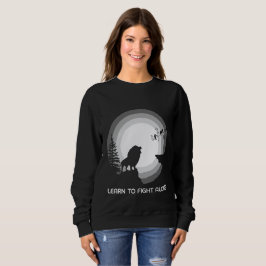 Learn to Fight Alone – Lion Under Moonlight Sweatshirt