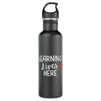 'Learning Lives Here' Teacher Appreciation Gift Edelstahlflasche