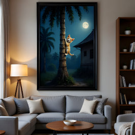 Learning to Climb – Cute Cat Moment Poster