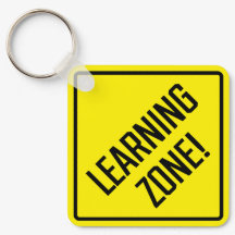 Learning Zone! Quadratischer Schlüsselanhänger aus