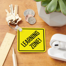 Learning Zone! Quadratischer Schlüsselanhänger aus