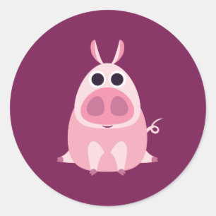 Leary the Pig Runder Aufkleber