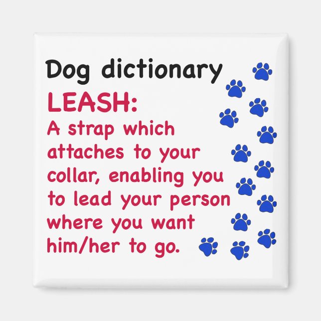 Leash - Hundewörterbuch Magnet (Vorne)