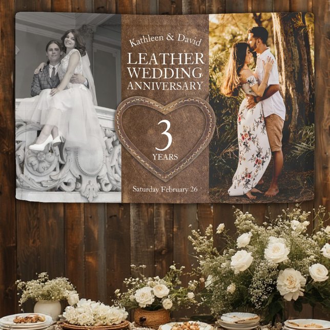 Leather 3. Hochzeitstag Party Banner (Von Creator hochgeladen)