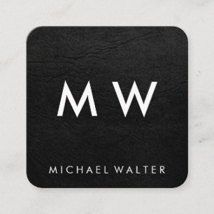 Leather aus Minimalistischen Monogram-Imitaten mit Quadratische Visitenkarte