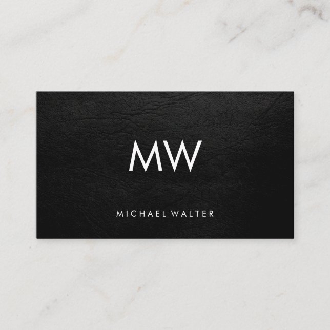 Leather aus Minimalistischen Monogram-Imitaten mit Visitenkarte (Vorderseite)