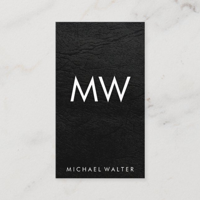 Leather aus Minimalistischen Monogram-Imitaten mit Visitenkarte (Vorderseite)