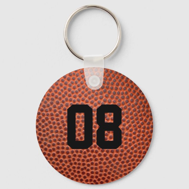 Leather Basketball Jersey Number Schlüsselanhänger (Vorderseite)