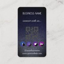 Leather black - Social Media QR Code Business Card
