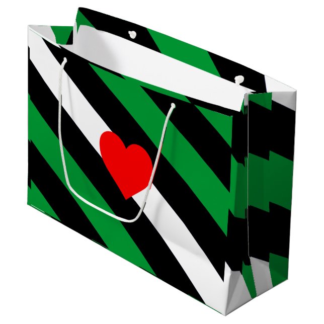 Leather Boi Pride Flag Große Geschenktüte (Vorderseite Schrägansicht)