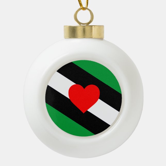 Leather Boi Pride Flag Keramik Kugel-Ornament (Vorderseite)