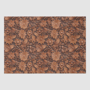 Leather Brown Floral Seidenpapier