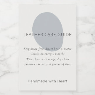 Leather Care Guide Slate Artisan 2x3 Custom Label Weinetikett