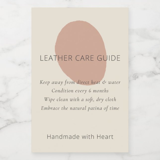 Leather Care Guide Terracotta Artisan Custom Label Weinetikett (Einzelnes Label)
