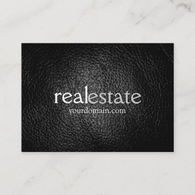 Leather Chubby Real Anwesen Agent Business Card Visitenkarte (Vorderseite)