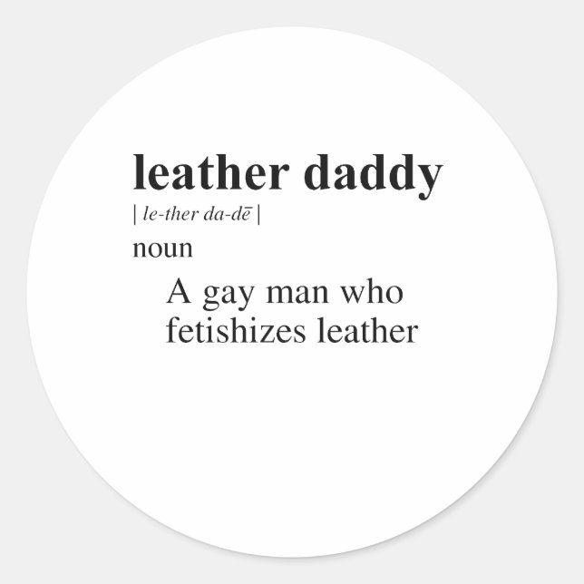 LEATHER DADDY RUNDER AUFKLEBER (Vorderseite)