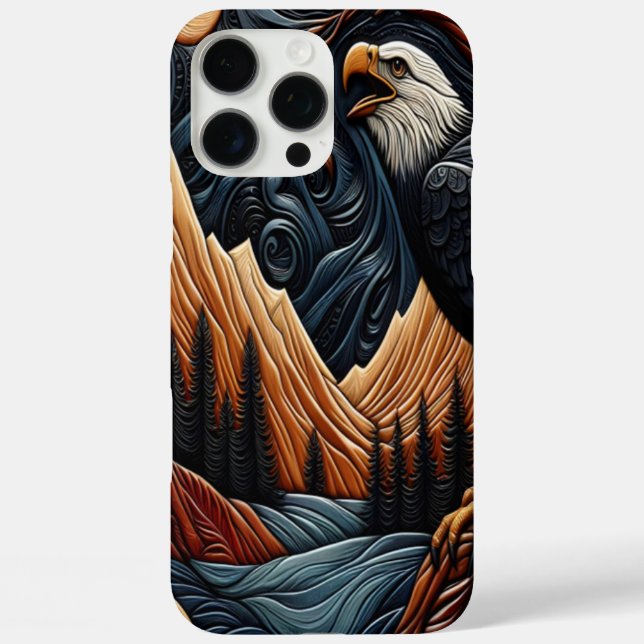 Leather Eagle Nature Design iPhone 16 Pro Max Hülle (Rückseite)