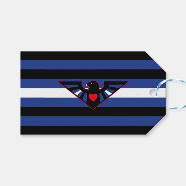 Leather Eagle Pride Flag Geschenkanhänger (Vorderseite (Horizontal))