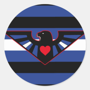 Leather Eagle Pride Flag Runder Aufkleber