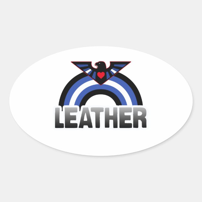 Leather Eagle Pride Ovaler Aufkleber (Vorderseite)