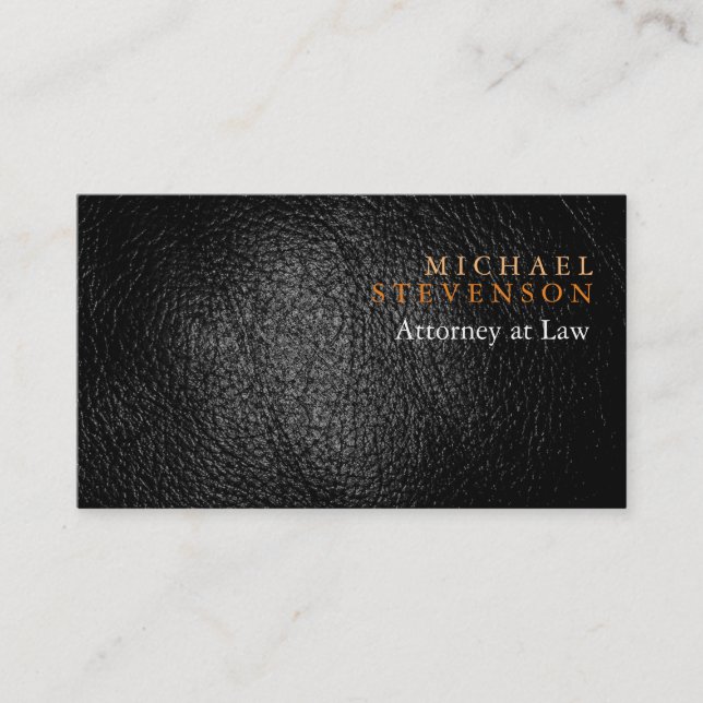 Leather Effect Attorney at Law Business Card Visitenkarte (Vorderseite)