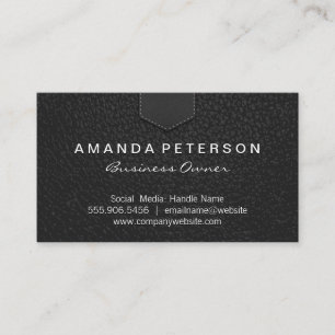 Leather Flap geheftet Visitenkarte