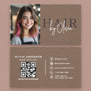 Leather Friseur Foto QR-Code Visitenkarte