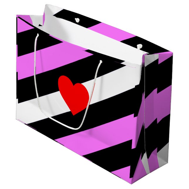 Leather Girl Pride Flag Große Geschenktüte (Vorderseite Schrägansicht)