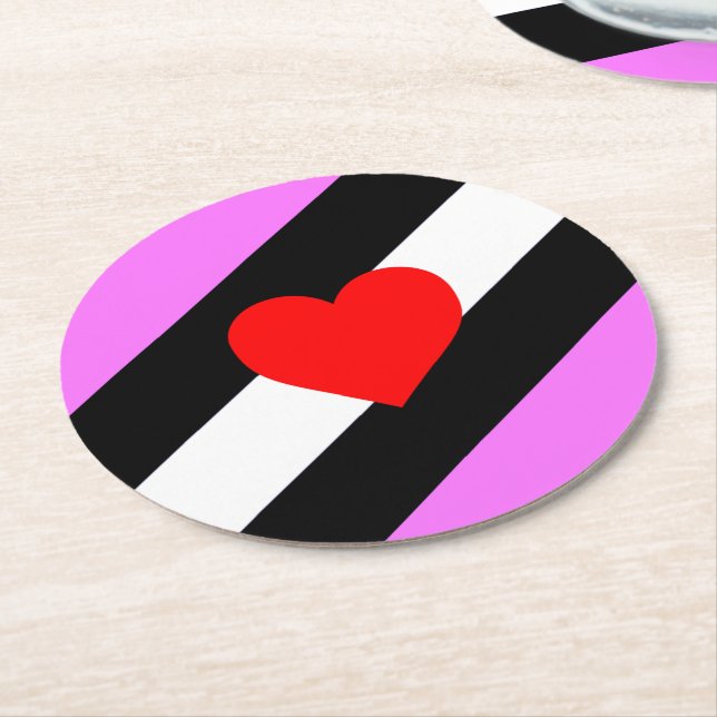 Leather Girl Pride Flag Runder Pappuntersetzer (Angewinkelt)