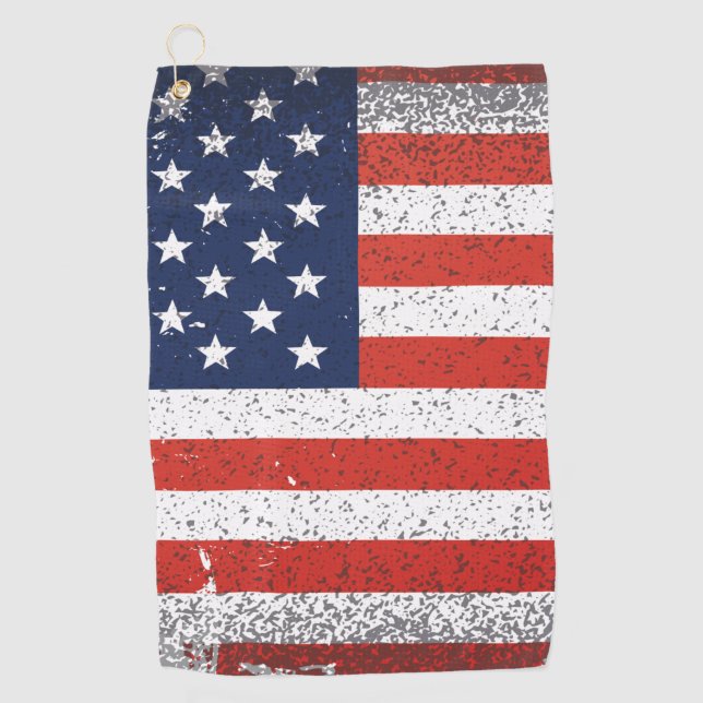 Leather Golf Glove with Flag of USA Golfhandtuch (Vorderseite)