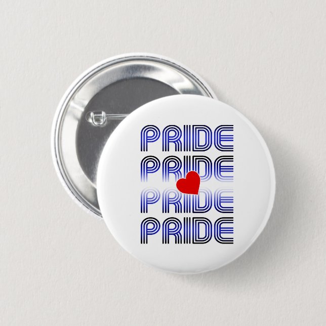 Leather Herz Retro Muster Button (Vorne & Hinten)