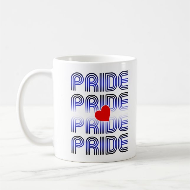 Leather Herz Retro Muster Kaffeetasse (Links)