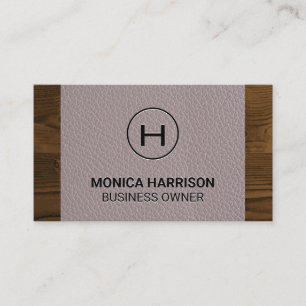 Leather   Holzschnitt Visitenkarte