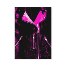Leather Jacket Pink Visitenkarte schwarz