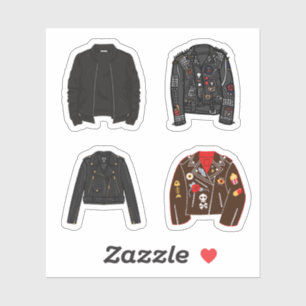 Leather Jacket Stickers Aufkleber