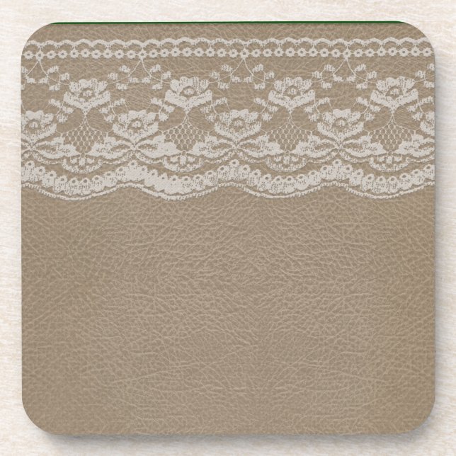 Leather & Lace Wedding Untersetzer (Vorderseite)