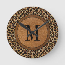 Leather Leopard Vintag Modern Boho Big Monogram