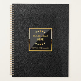 Leather-Logo für schwarze Imitate Personalisiert Planer