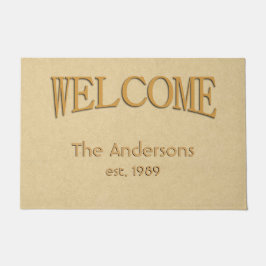 Leather Look Begrüßungsname Jahr etabliert Fußmatte