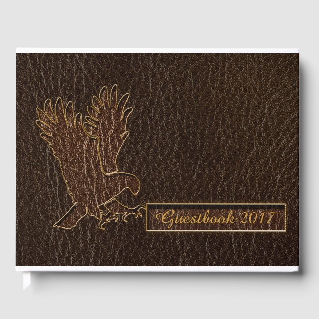 Leather Look Eagle Dark Gästebuch (Vorderseite)