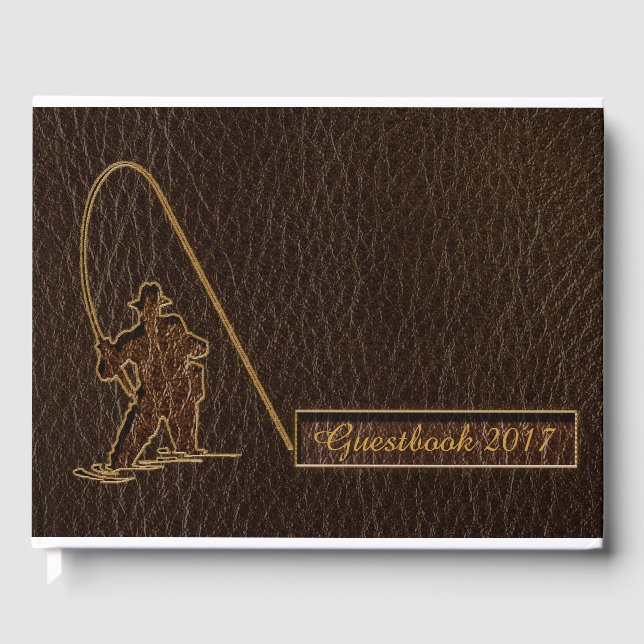 Leather Look Fisherman Dark Gästebuch (Vorderseite)